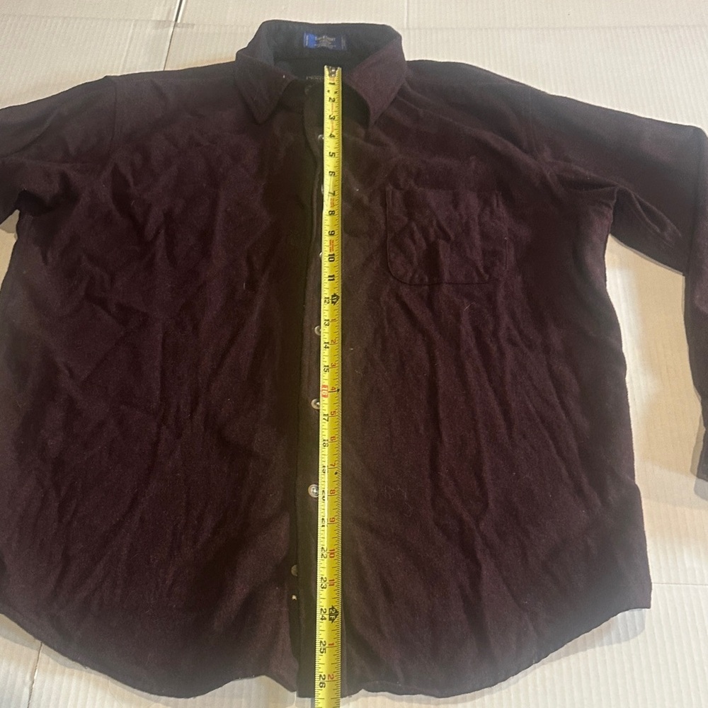 Pendleton Dark maroon black fitted Button-Up Shir… - image 3